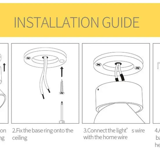 Lily’s Led Ceiling Light Surface Mounted With 360° Round Curve Rotation