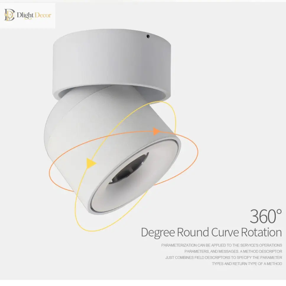 Lily’s Led Ceiling Light Surface Mounted With 360° Round Curve Rotation