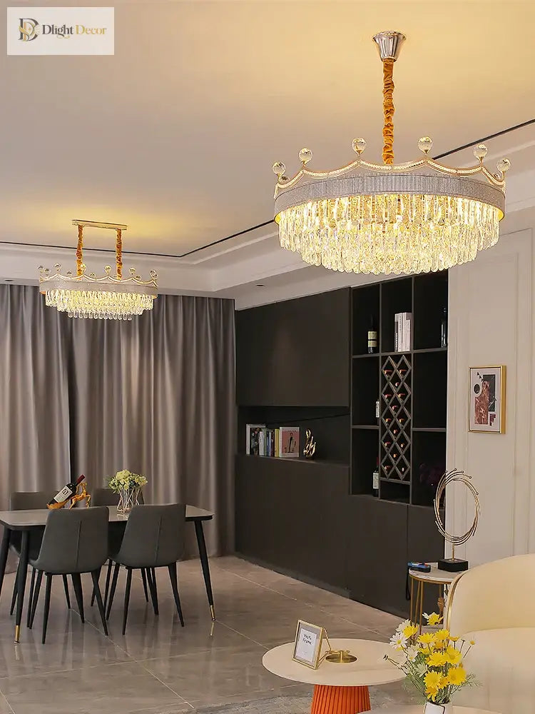Living Room Chandelier - Light Luxury Crystal Elegance For Modern Dining And Bedroom Ambiance