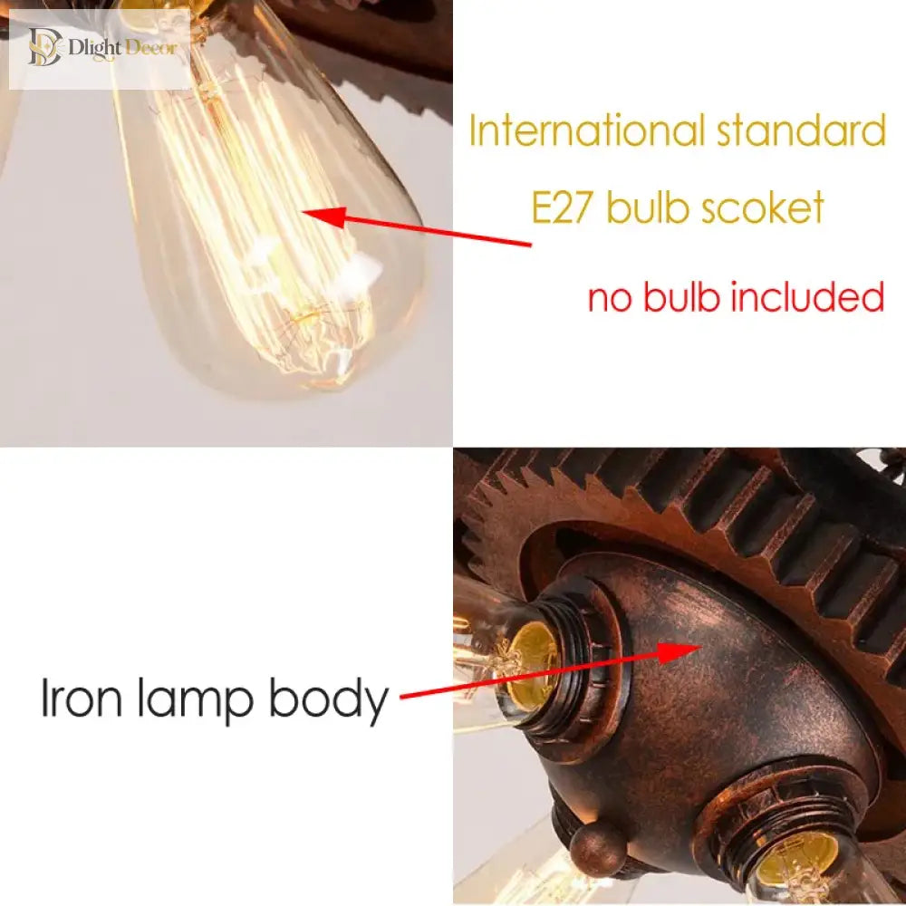 Loft Retro Industrial Iron Chandelier Pendant Lamp - Personality Fixture For Hotel Restaurant Bar