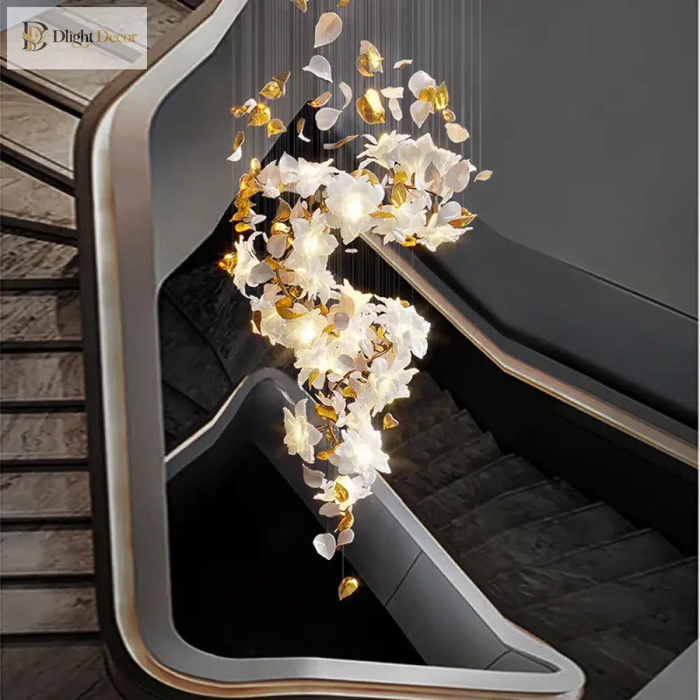 Ruibopad Loft Crystal Ceiling Chandelier - Luxury Hanging Light For Staircases Living Rooms And