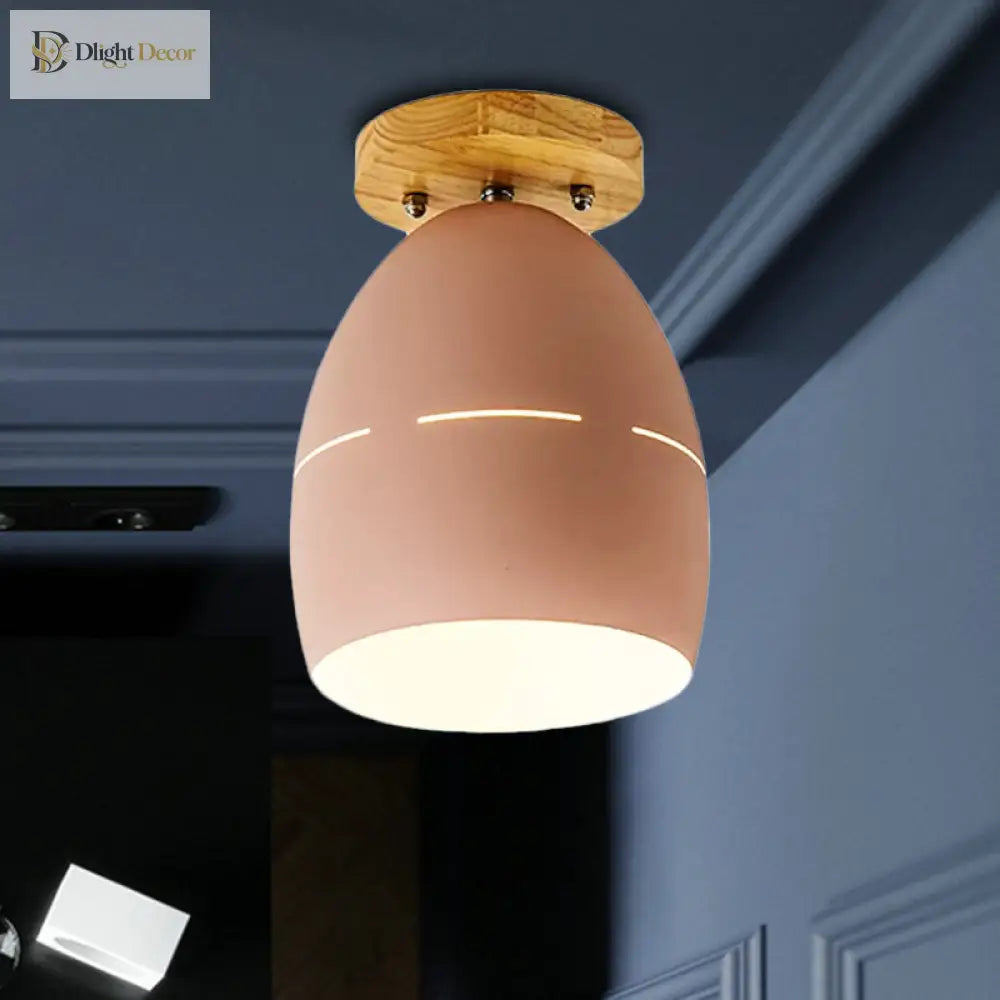 Londyn Modern Oval Semi - Flush Mount: Colorful Accent Lighting For Your Bedroom