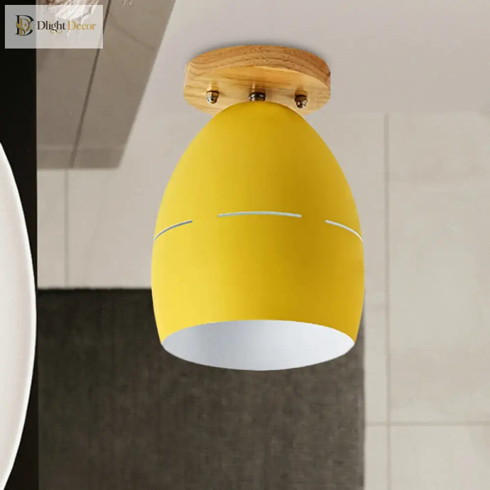 Londyn Modern Oval Semi - Flush Mount: Colorful Accent Lighting For Your Bedroom