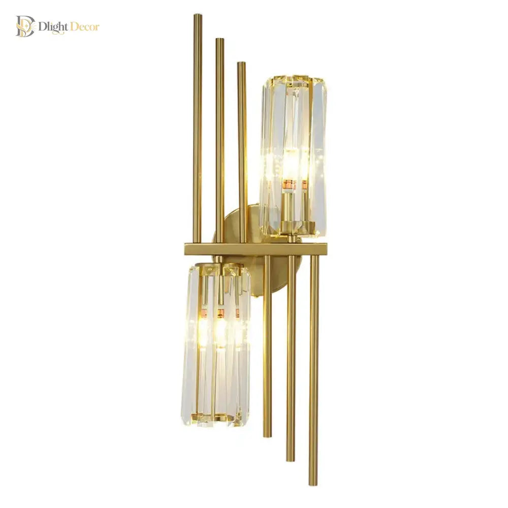 Lucy - Modern Gold Crystal Wall Lamp Bedroom Bedside Living Room Tv Hallway Staircase Luxury Art