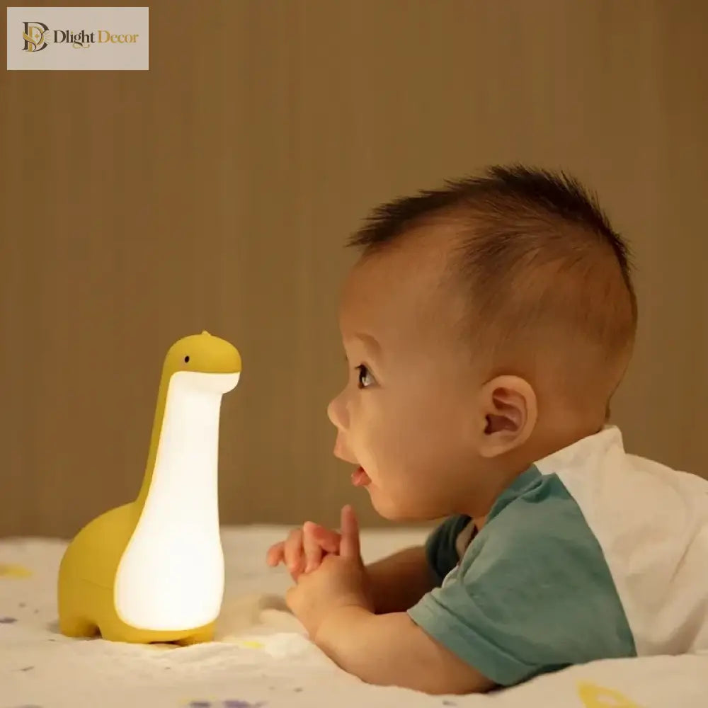 Lumibubs Dinosaur Night Light, USB Rechargeable Dino Lamp with Timer for Kids - Night Light