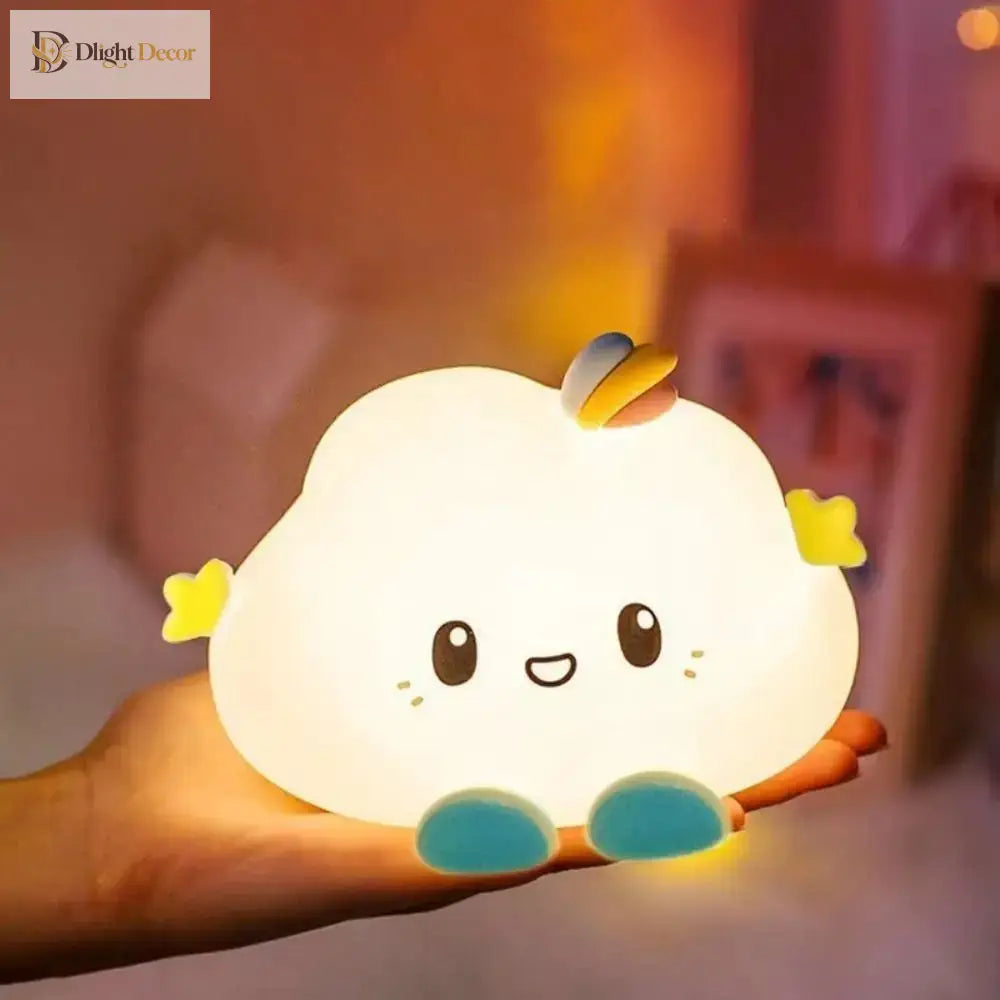 Lumibubs Happy Cloud Night Light, Cute Smiling Cartoon Bedside Lamp for Kids & Babies - Cloud - Night Light