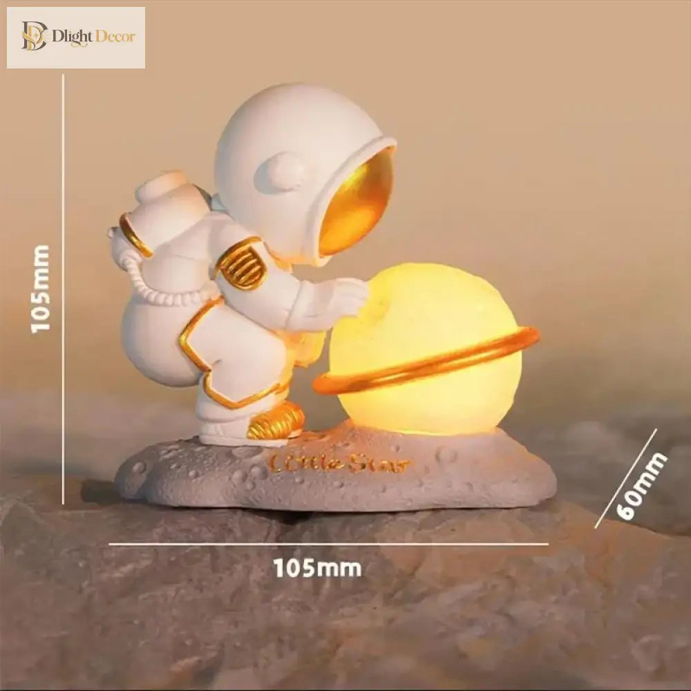 Lumibubs Little Star Astronaut Planet Lamp, Premium Resin LED Night Light for Kids & Home Decor - Night Light