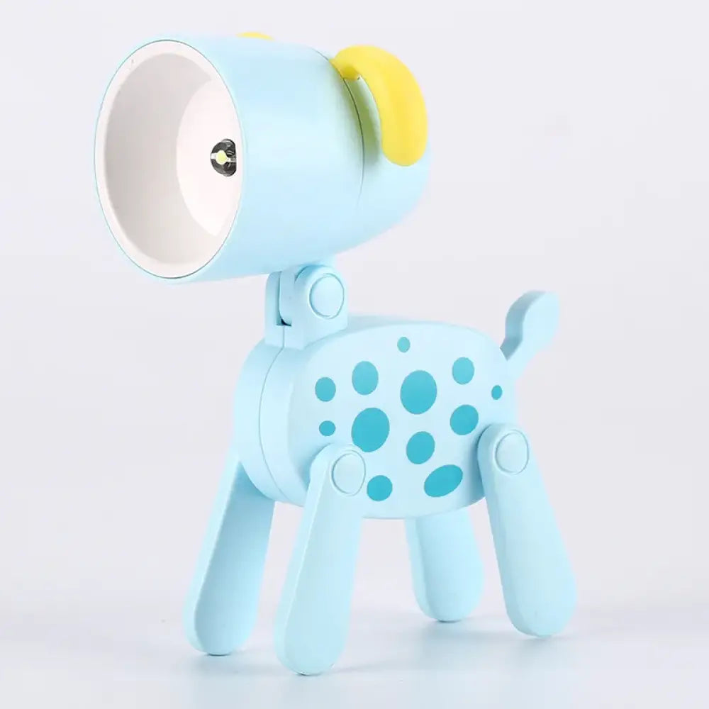 Lumibubs Mini Folding Animal Desk Lamp, Cute Dog & Deer LED Night Light for Kids - B Blue dog - Night Light