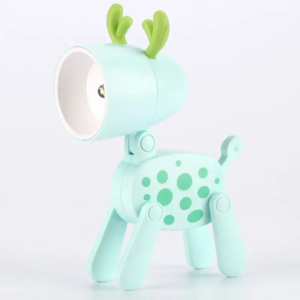 Lumibubs Mini Folding Animal Desk Lamp, Cute Dog & Deer LED Night Light for Kids - B Green deer - Night Light