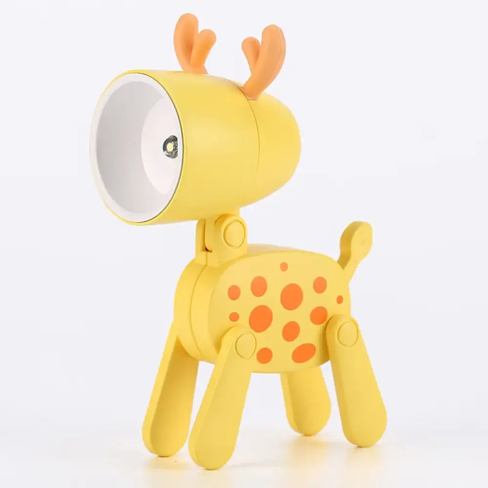 Lumibubs Mini Folding Animal Desk Lamp, Cute Dog & Deer LED Night Light for Kids - B Yellow deer - Night Light
