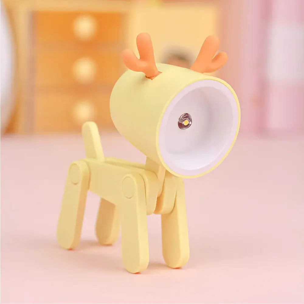 Lumibubs Mini Folding Animal Desk Lamp, Cute Dog & Deer LED Night Light for Kids - Yellow deer - Night Light