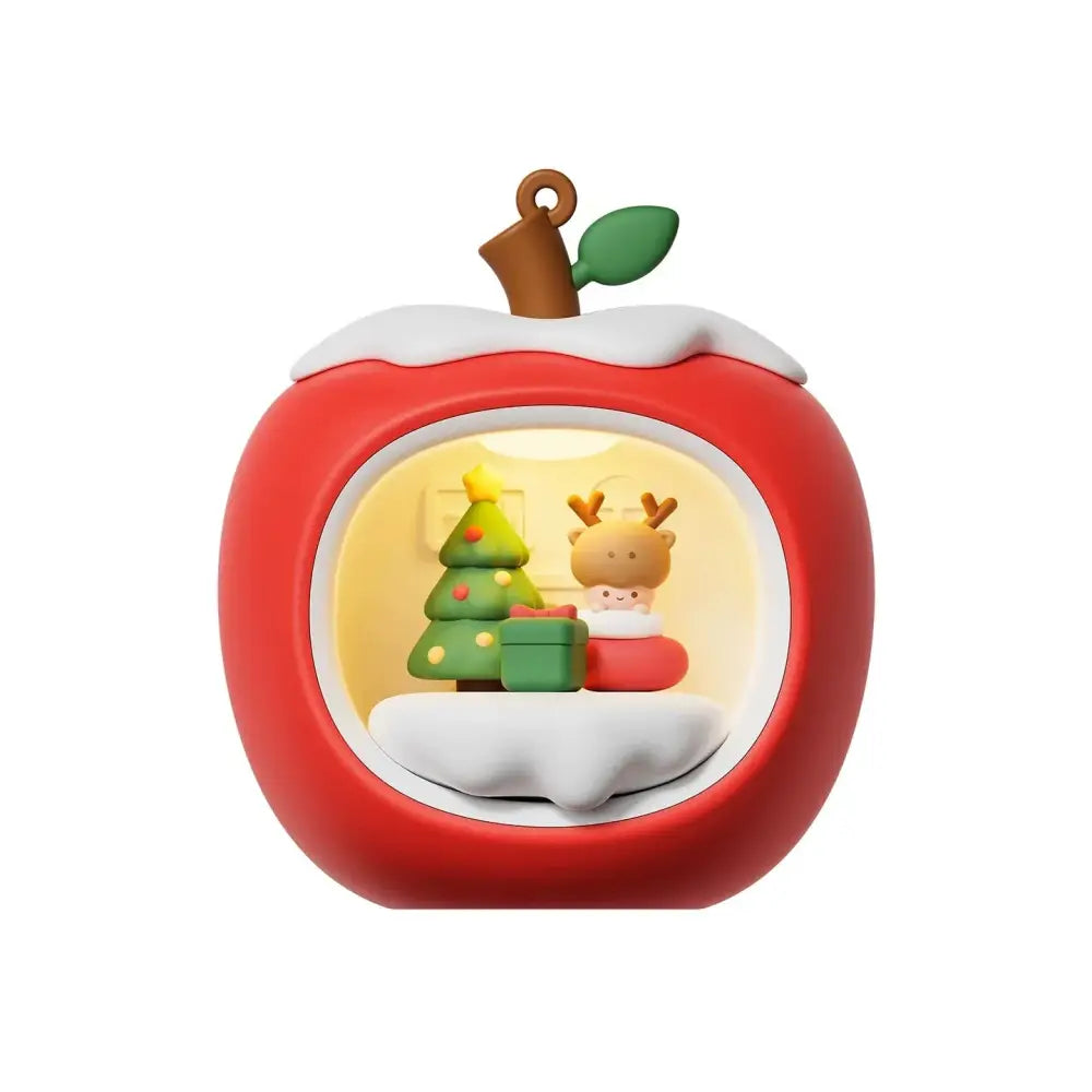 Lumibubs Sleepy Cat Apple House Night Light, Touch Control USB Rechargeable Atmosphere Lamp - A - Night Light