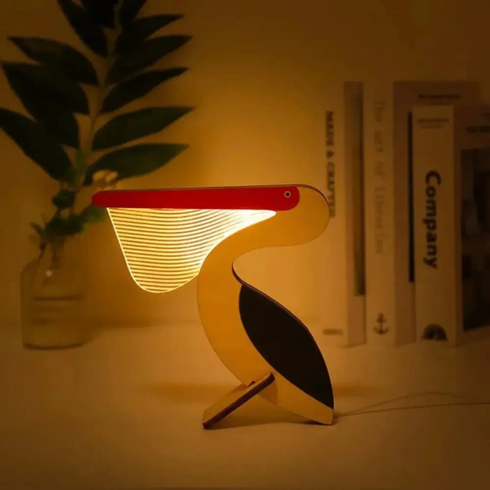 Lumibubs Wooden Animal Glow Lamp, Laser Cut LED Night Light for Kids Bedroom & Home Decor - A4 - Table Lamp