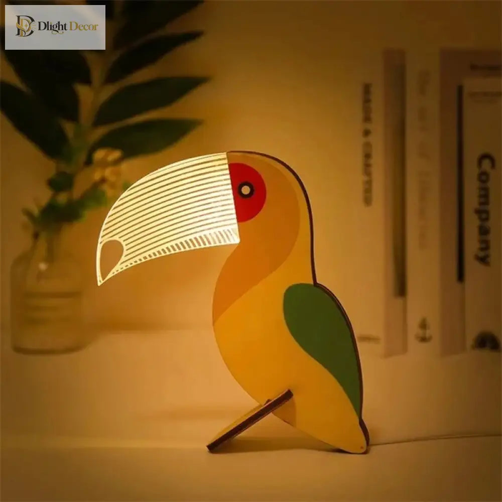 Lumibubs Wooden Animal Glow Lamp, Laser Cut LED Night Light for Kids Bedroom & Home Decor - Table Lamp