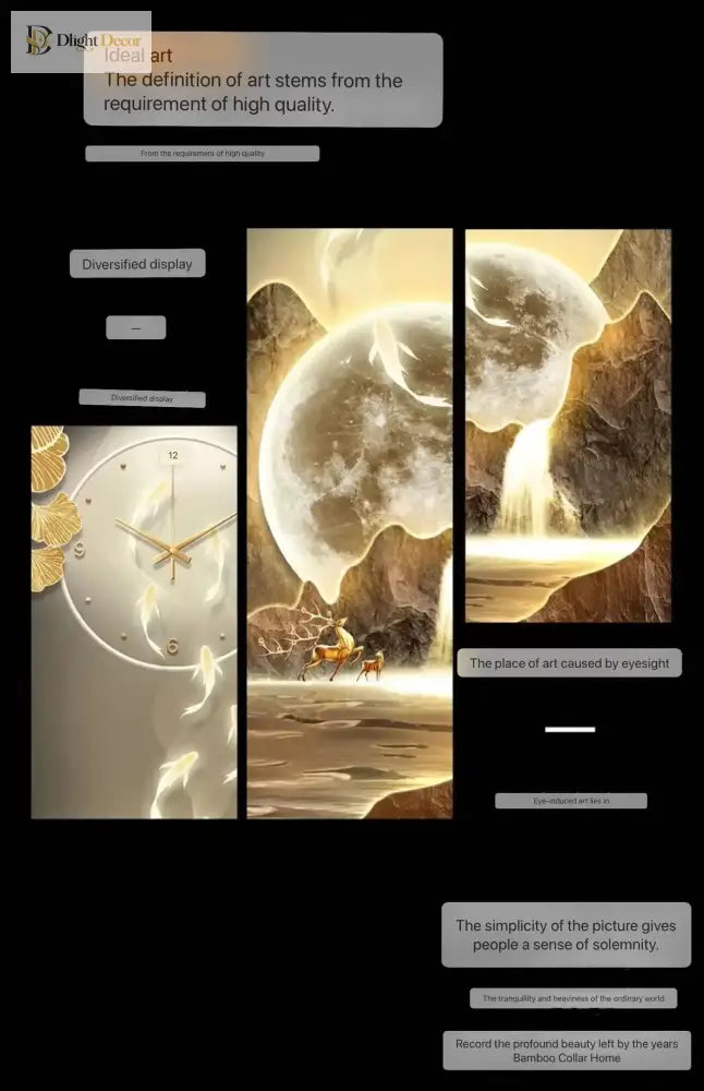 Dlight Decor Luminous Wall Clock with Elegant Glow Wall Art