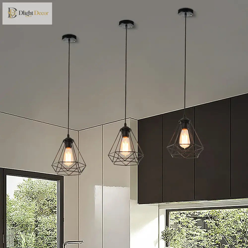 Luna Industrial Retro Style Pendant Light Lights