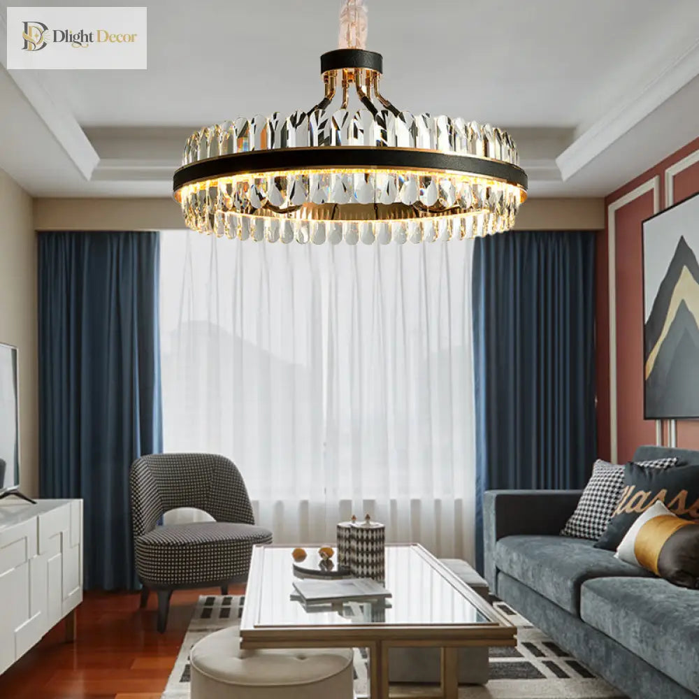 Luna’s Modern Black Crystal Chandelier: Elegance And Simplicity