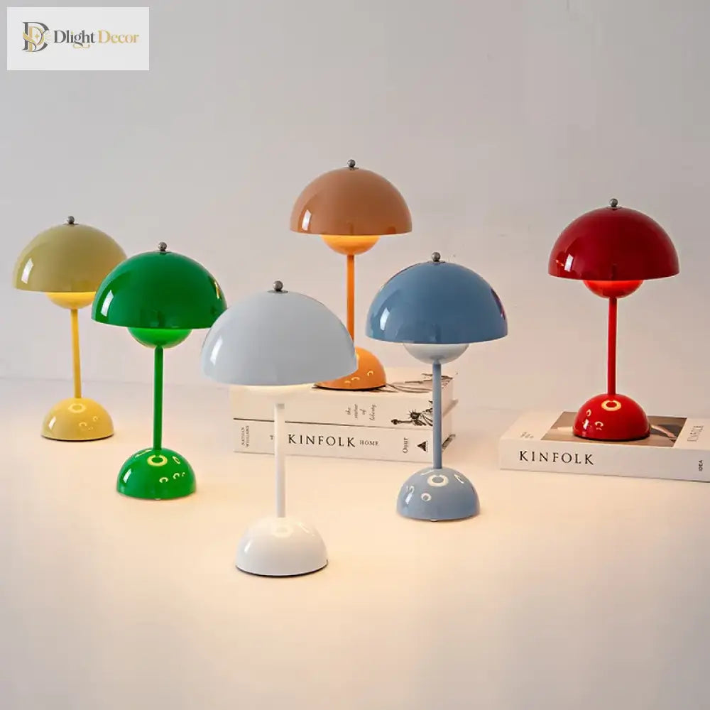 Nordic Retro Mushroom Table Lamp - Touch Control Led Desk With Usb Plug