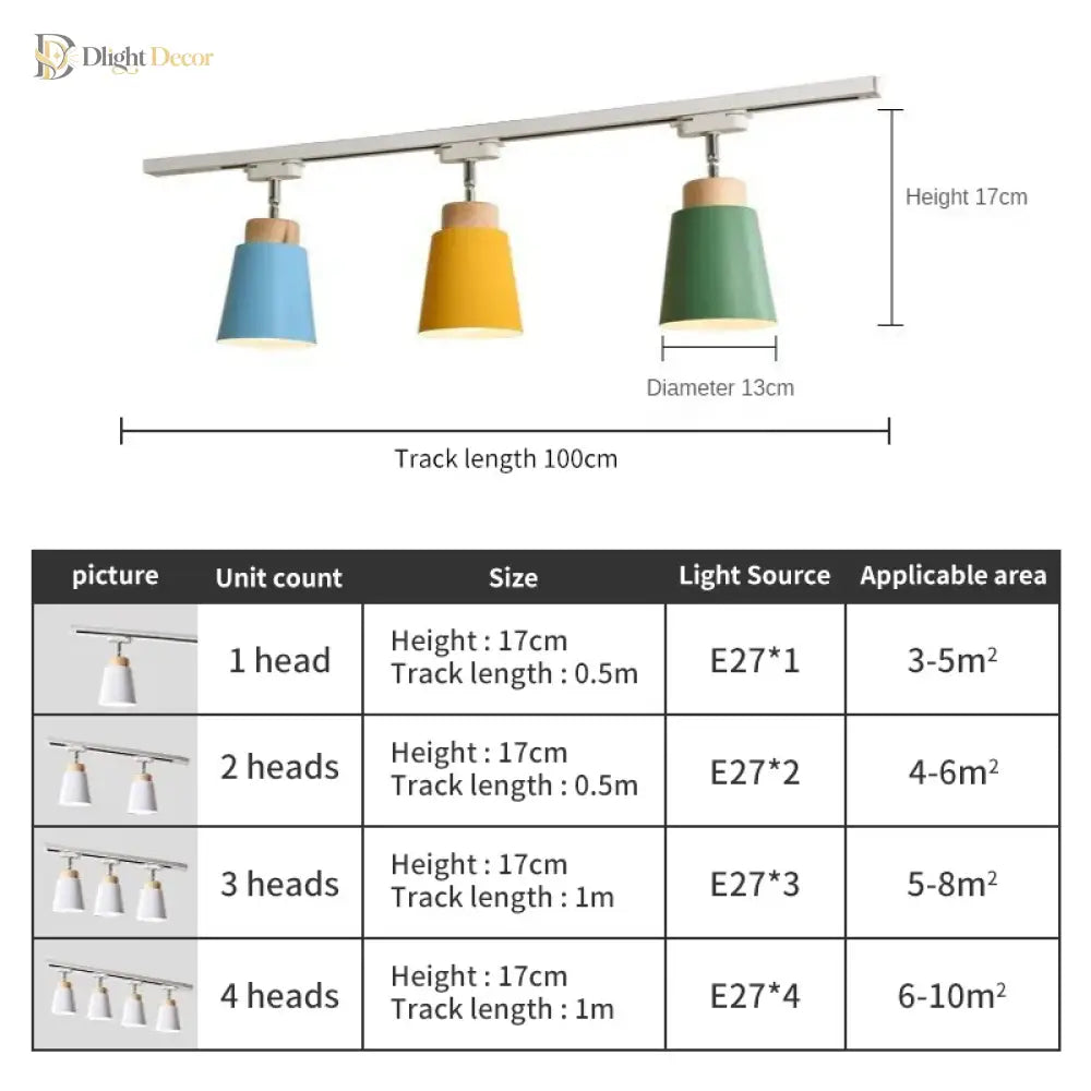 Macaron Nordic Track Light Modern COB Rail Spotlight Living Room Restaurant Wooden Ceiling Lights Commercial Shop Light