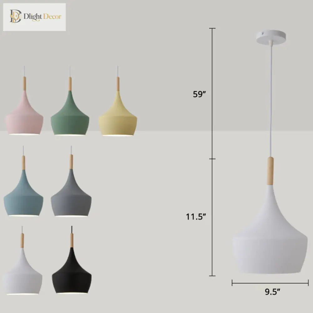 Macaron Style Geometric Pendant Light - Modern Metal Hanging Fixture For Dining Room Pendant Light