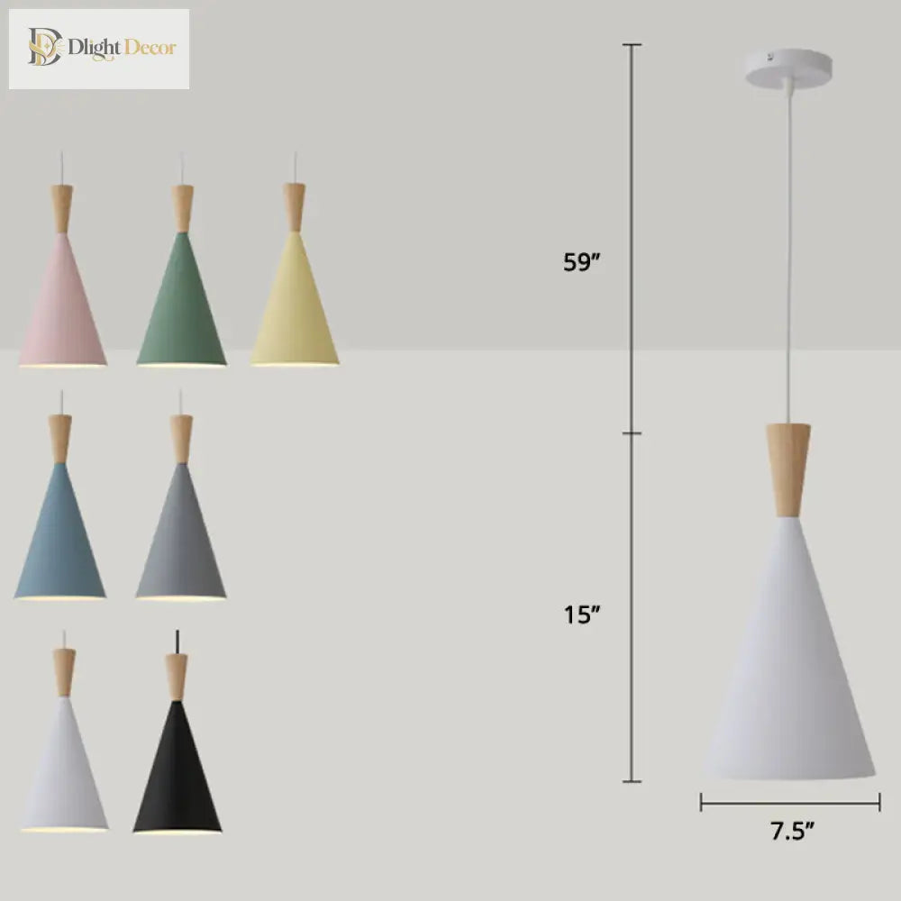 Macaron Style Geometric Pendant Light - Modern Metal Hanging Fixture For Dining Room Pendant Light
