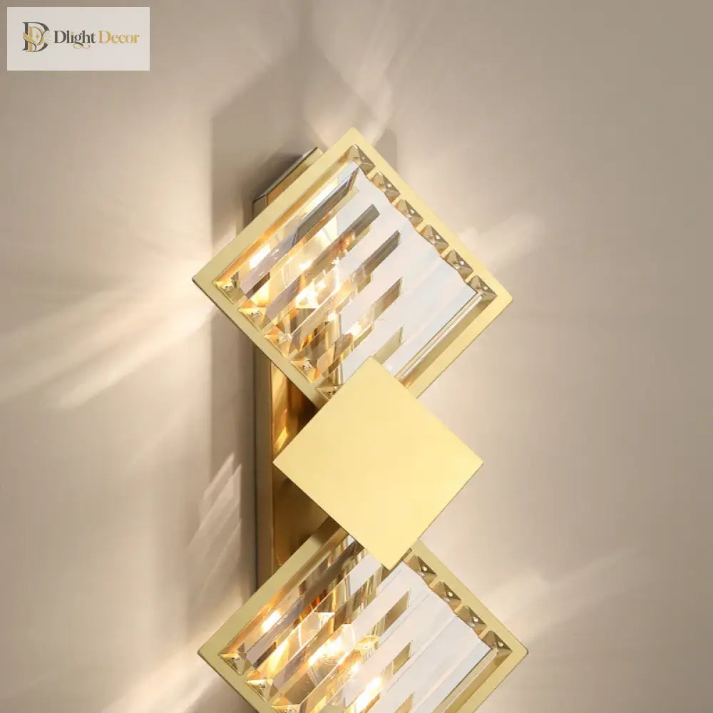 Malaya - Living Room Villa Hotel New Wall Lamp Creative Golden Crystal High - End Luxury Atmosphere