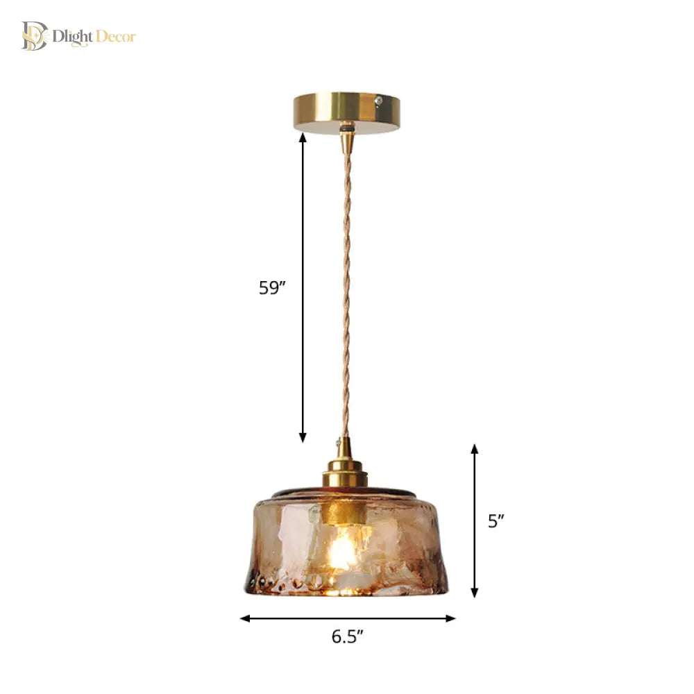 Margaux’s Rustic Dining Room Pendant Lamp - Amber Alabaster Glass In Brass Finish Pendant Light