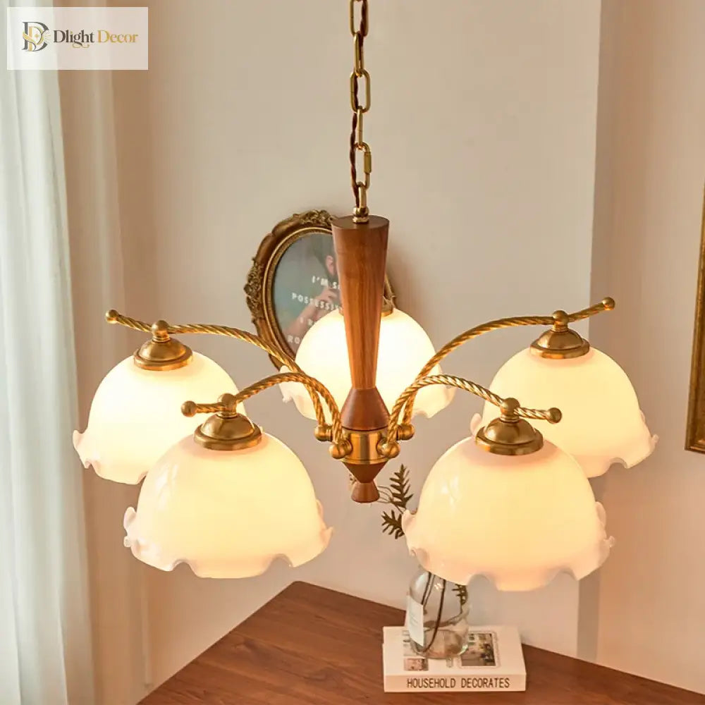 Medieval Vintage Solid Wood Chandelier - Warm And Romantic Lighting For Living Dining Rooms