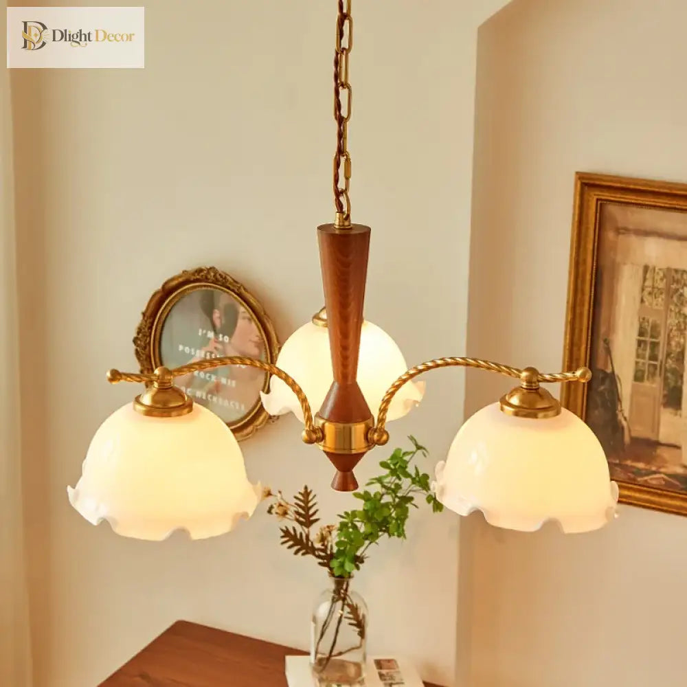 Medieval Vintage Solid Wood Chandelier - Warm And Romantic Lighting For Living Dining Rooms