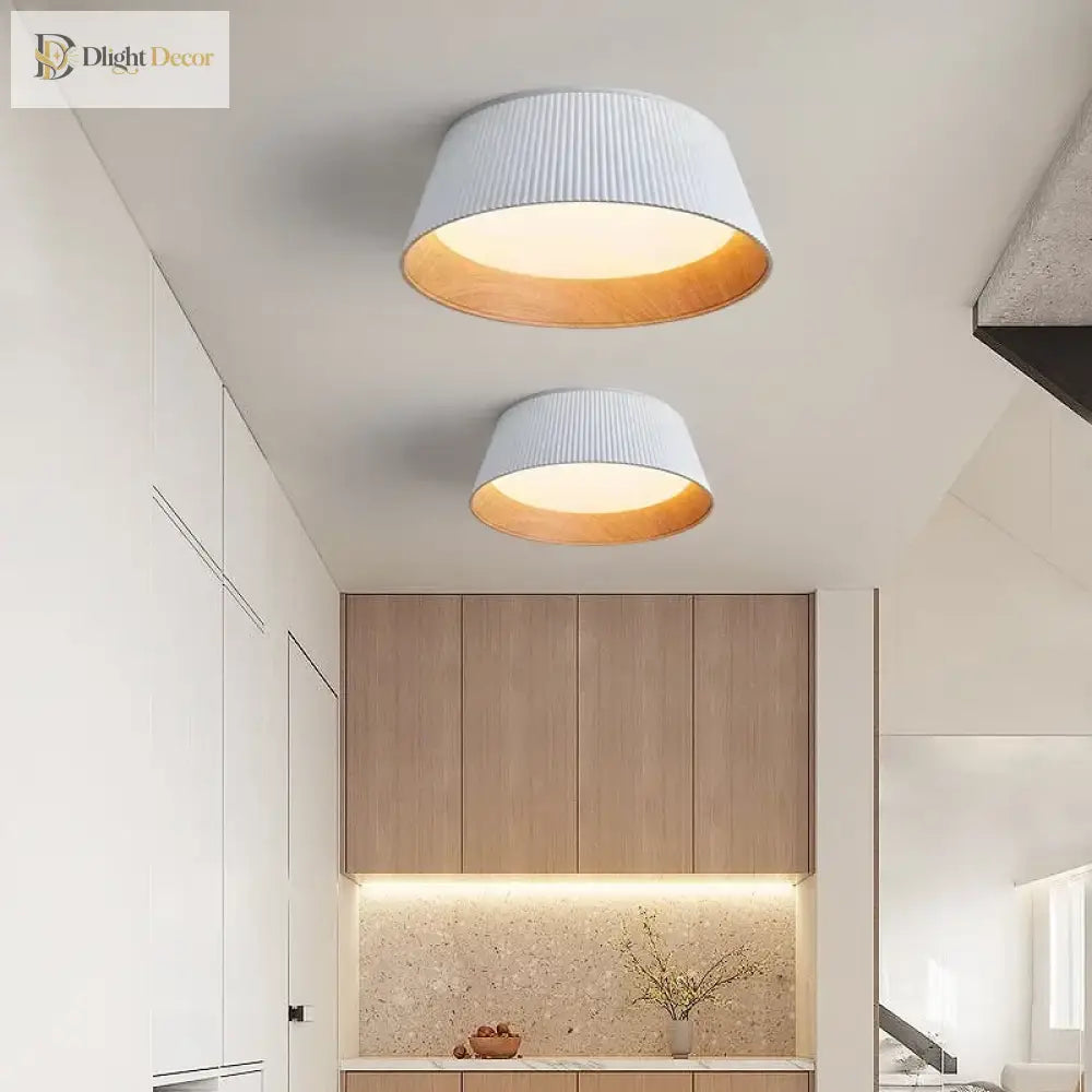 Minimalism Designer Wood Grain Ceiling Lamp - Led Dining Room Bedroom Kitchen Decoration Chandelier