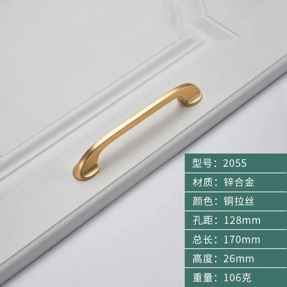 Minimalist Zinc Alloy Cabinet Handles - American Style Drawer Knobs for Wardrobes and Furniture coppery-128 Handles