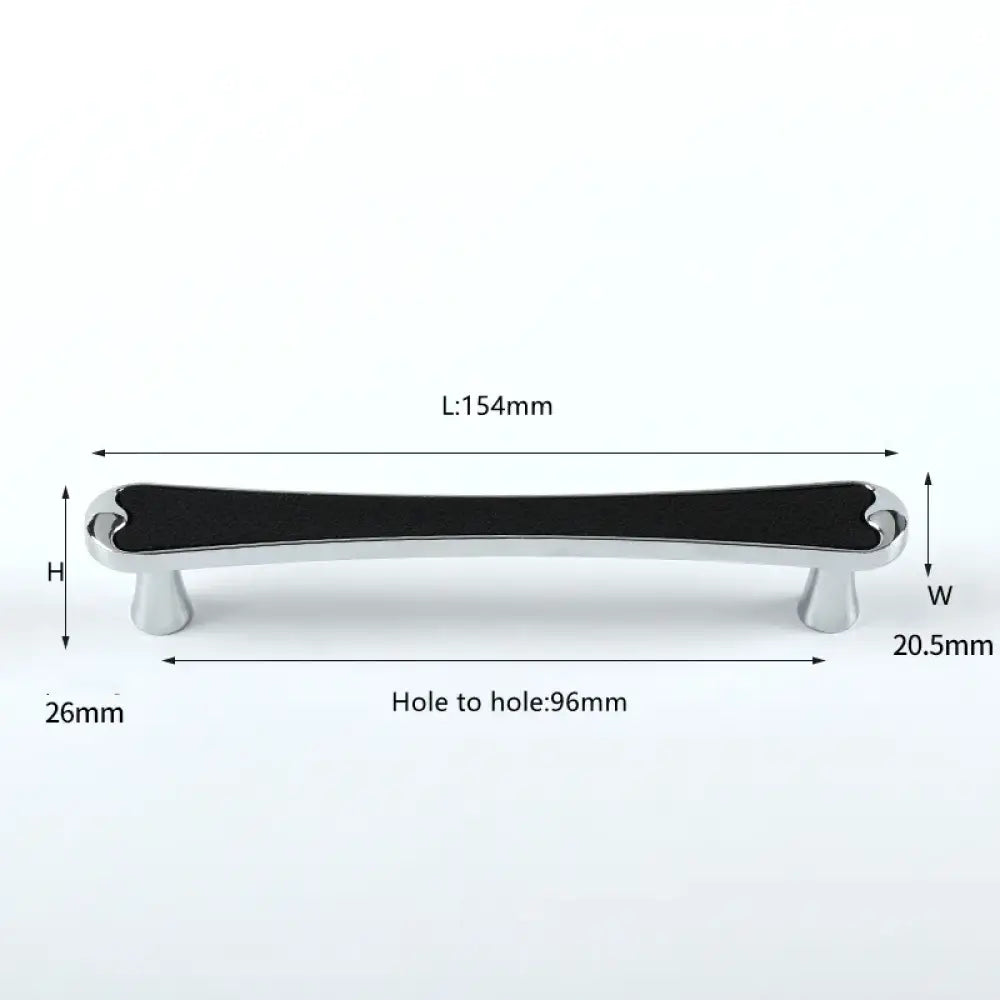 Modern Black and Red Leather Cabinet Handle – Sleek Zinc Alloy Drawer Pulls for Wardrobes and Cupboards (96mm/128mm)