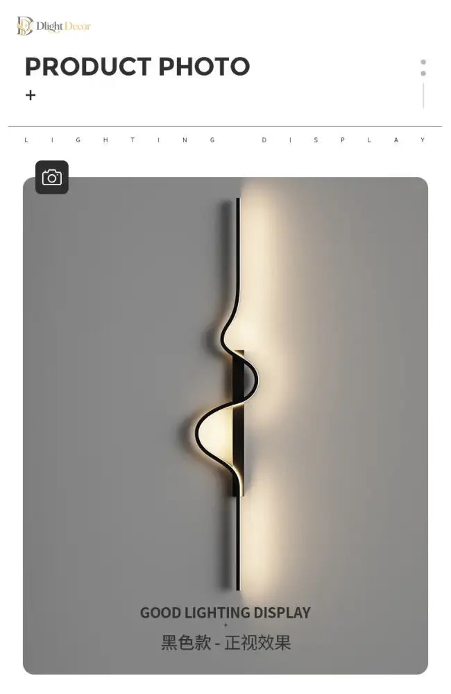 Dlight Decor Black Modern LED Wall Light Fixture