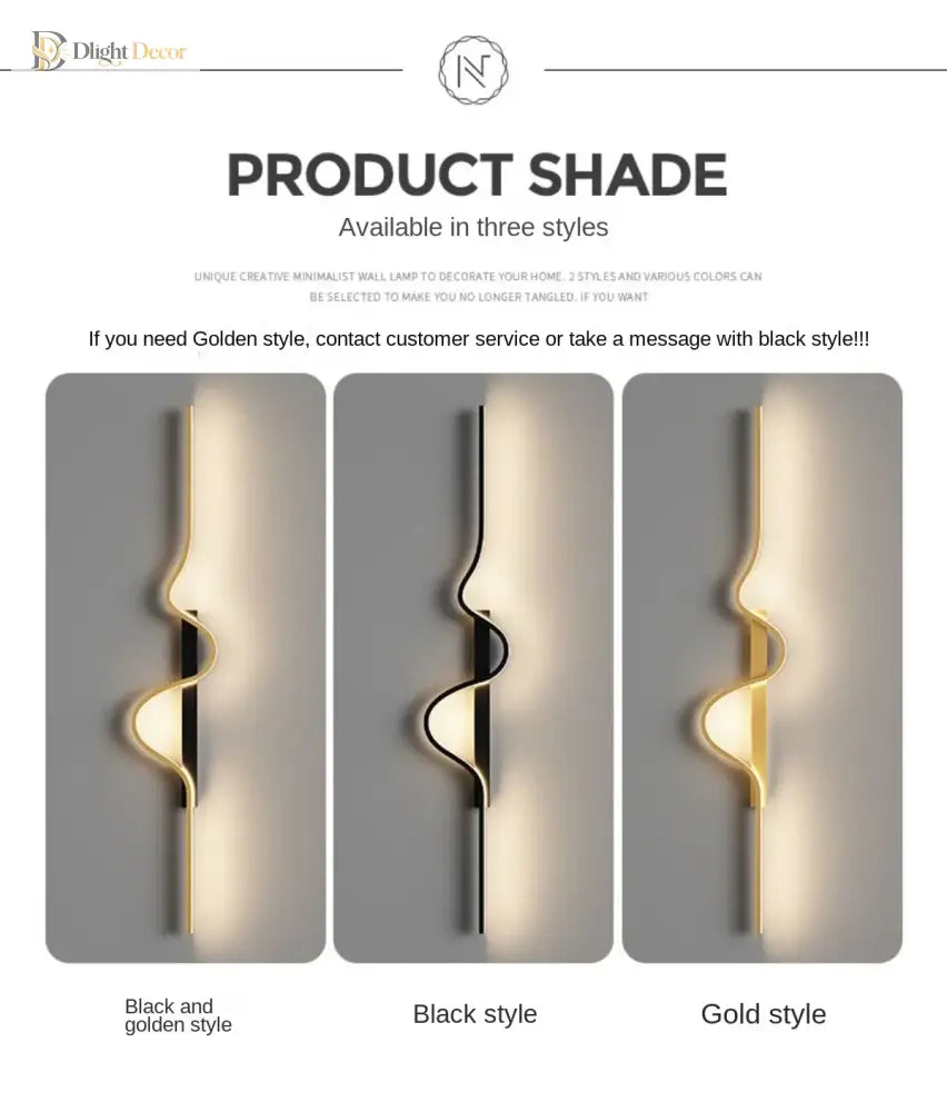Dlight Decor Black Modern LED Wall Light Fixture