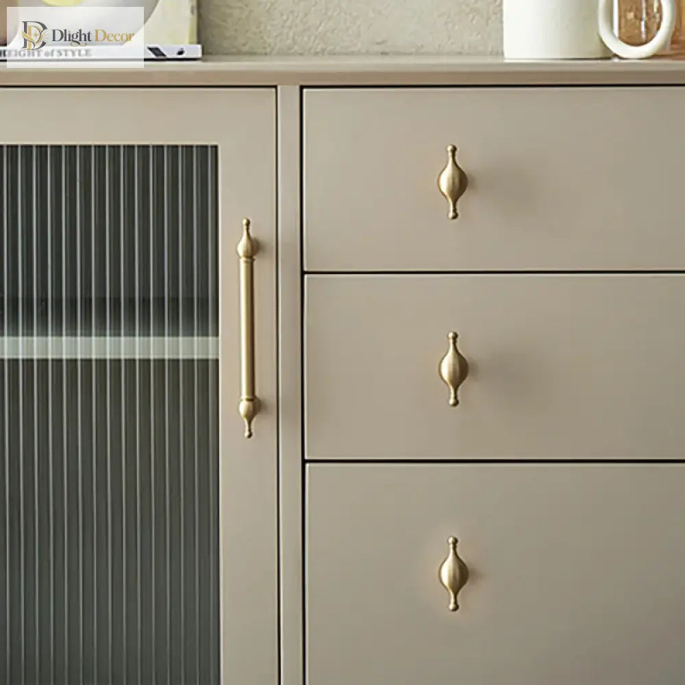 Modern Brass Cabinet Handles – Brushed Gold Bar Knobs for Furniture (60mm-368mm) Handles