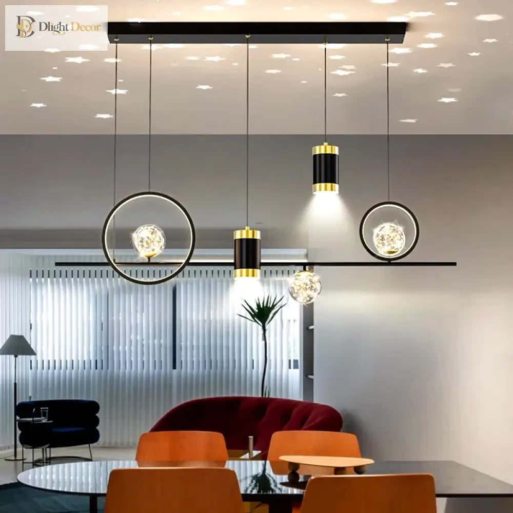 Modern Pendant Chandelier For Dining Room - Stylish Ceiling Hanging Light Fixture Indoor Decor