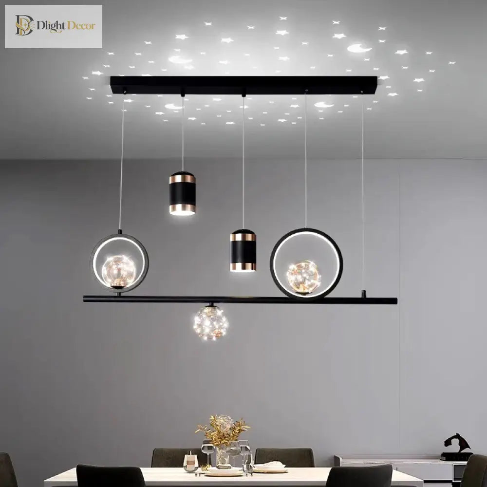 Modern Pendant Chandelier For Dining Room - Stylish Ceiling Hanging Light Fixture Indoor Decor