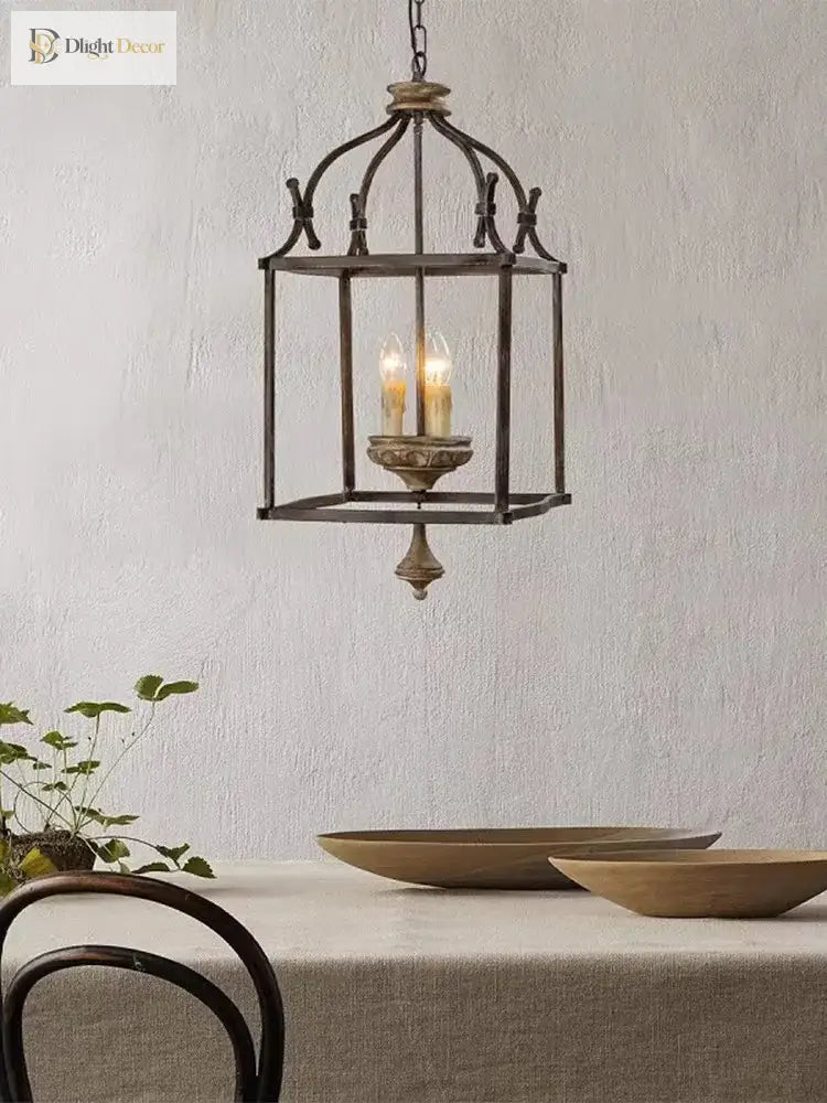 Creative American Iron E14 Chandelier Light Porch Restaurant Kitchen Coffee Shop Bedroom