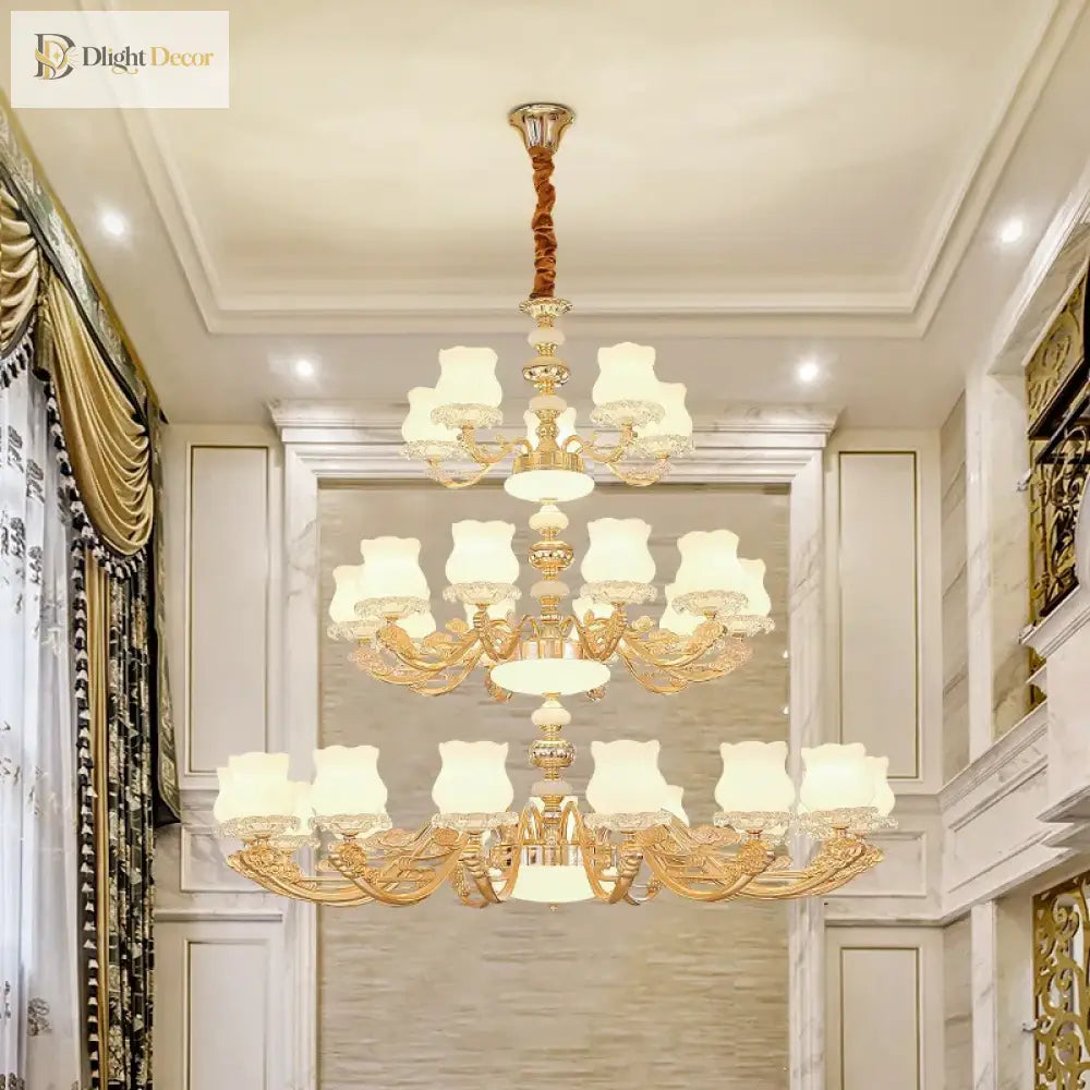 European Style Duplex Building Chandelier - Simple Elegance For Large Living Rooms Hallways And
