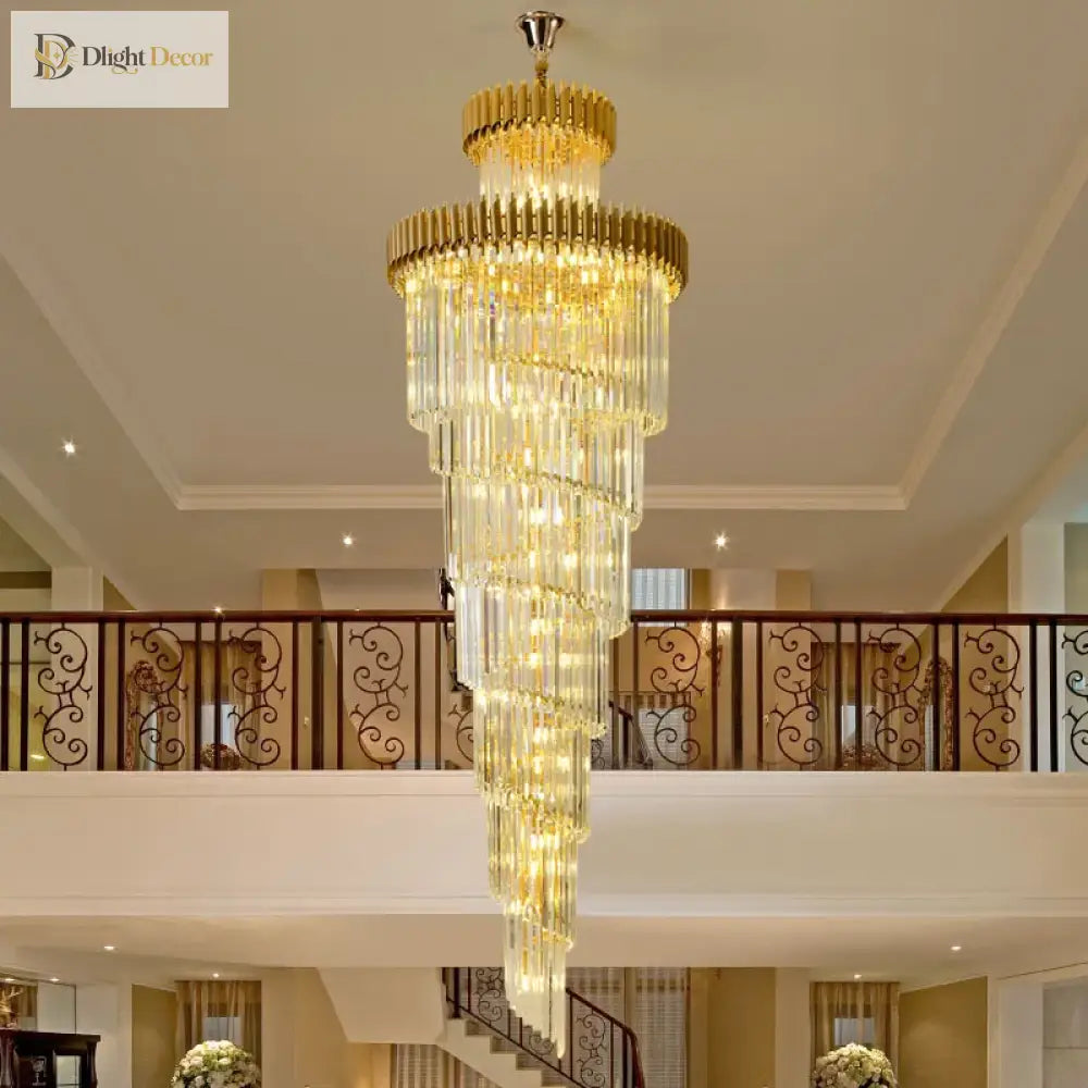 Luxury Modern Crystal Chandelier - Opulent Illumination For Long Lofts Villa Lobbies And Chic