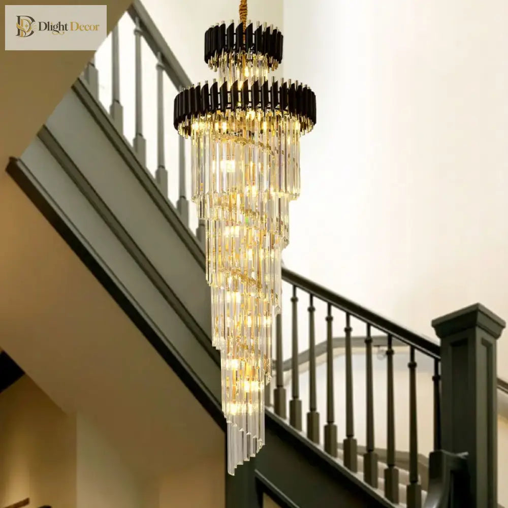 Luxury Modern Crystal Chandelier - Opulent Illumination For Long Lofts Villa Lobbies And Chic