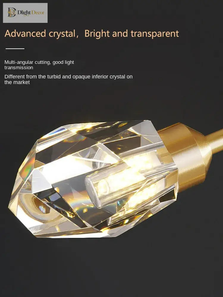 Luxury Crystal Living Room Chandelier - Modern Decor Pendant Light Fixture For Bedrooms Dining