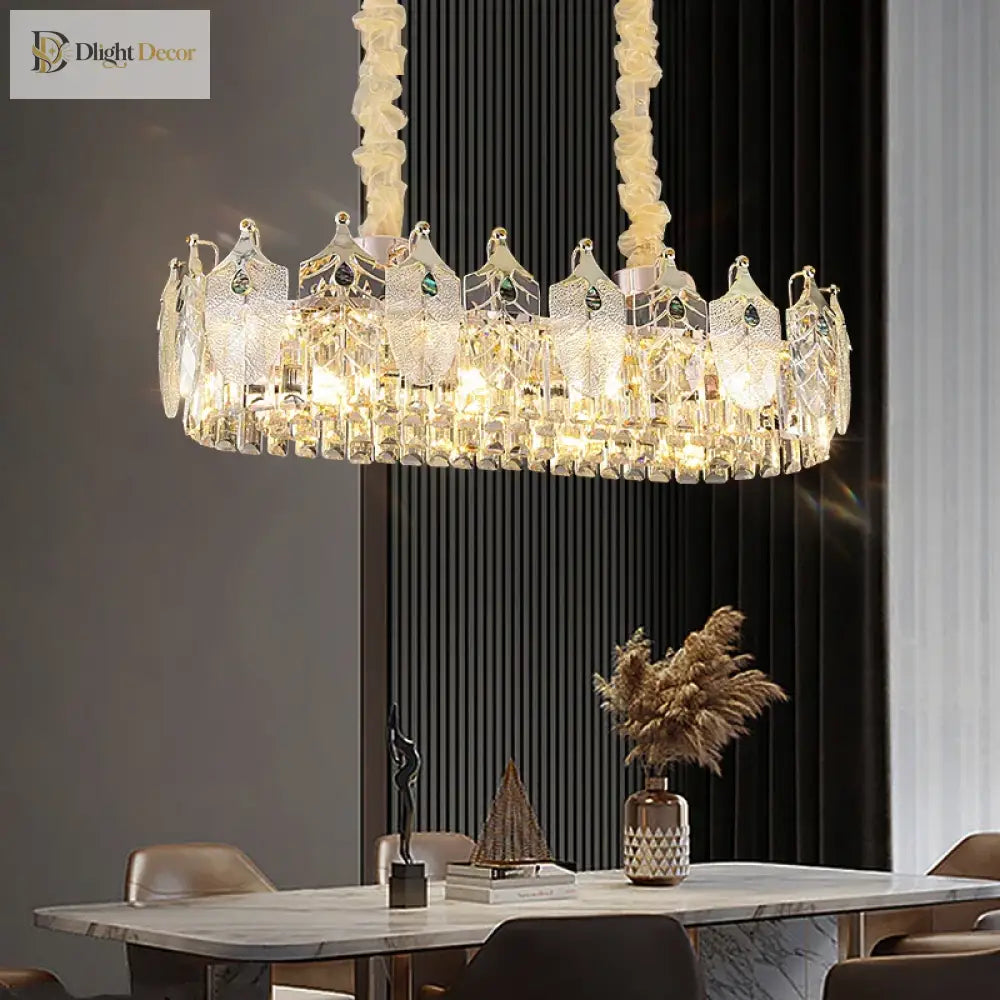 New Crystal Glass Chandelier - Luxury Modern Home Decor Lighting Fixture For Living Rooms And