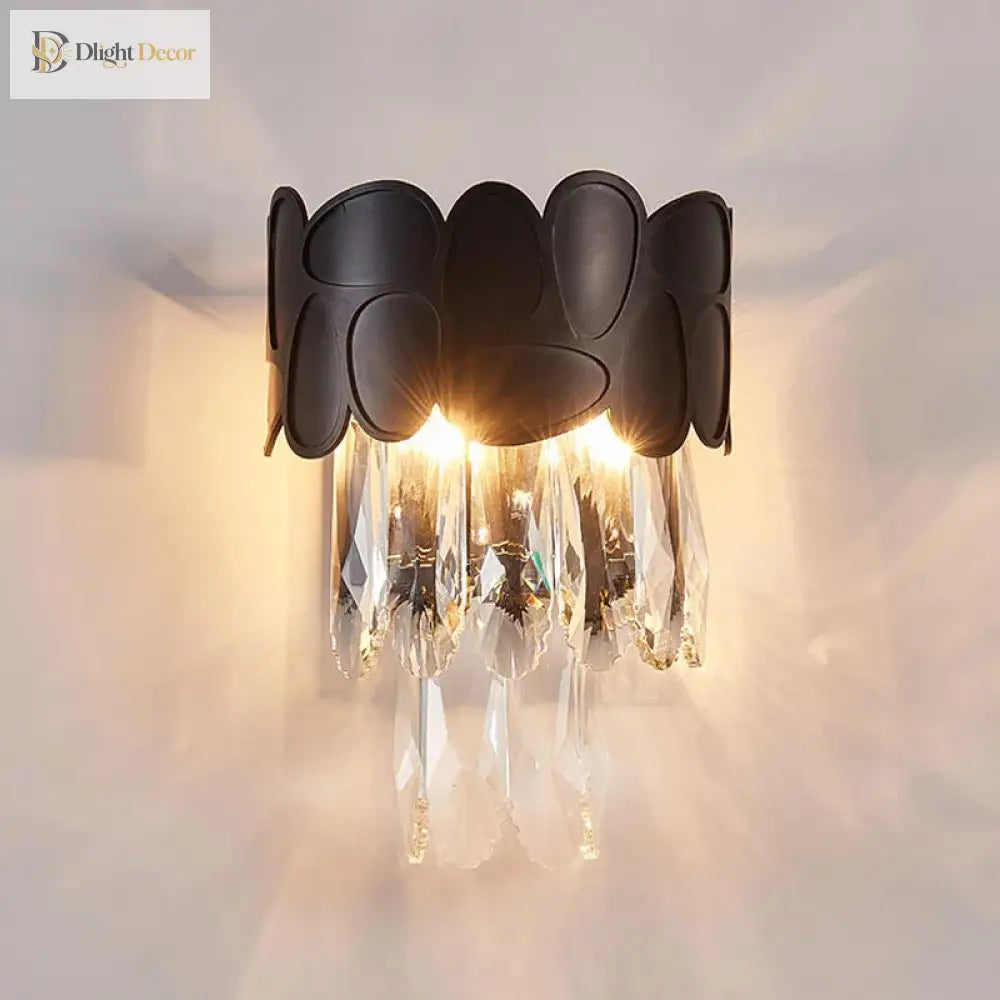 New Design Creative Black/Gold Hall Bedroom Crystal Round Chandelier Modern Rectangular Dining Room