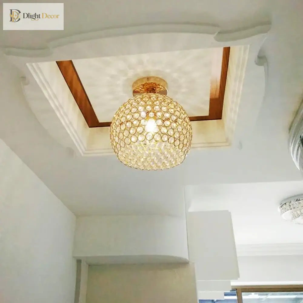 Modern Crystal Ball Ceiling Lamp - Elegantly Designed Home Decor For Bedrooms Passages Silver/Gold