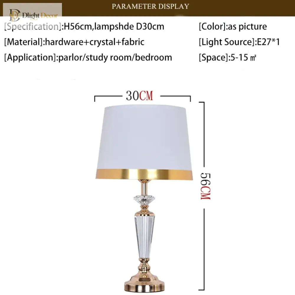 Sarok Modern Crystal Table Lamp - White Luxury Led Desk For Home And Office Decor