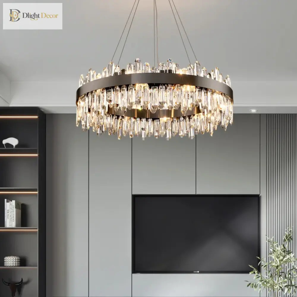 New Style Light Luxury Crystal Chandelier - Modern Elegance For Living Rooms Dining Areas