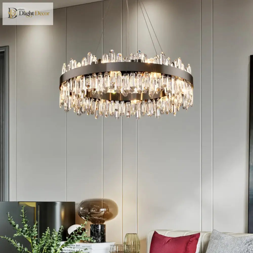 New Style Light Luxury Crystal Chandelier - Modern Elegance For Living Rooms Dining Areas