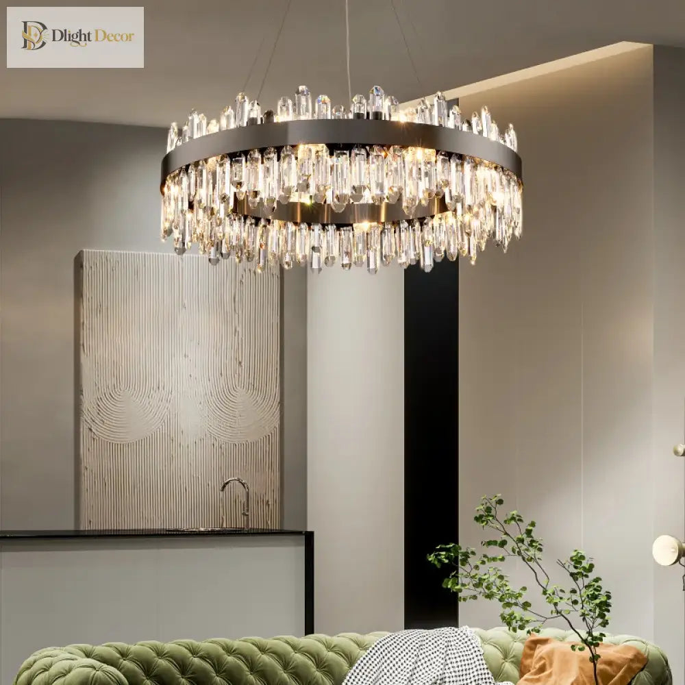 New Style Light Luxury Crystal Chandelier - Modern Elegance For Living Rooms Dining Areas