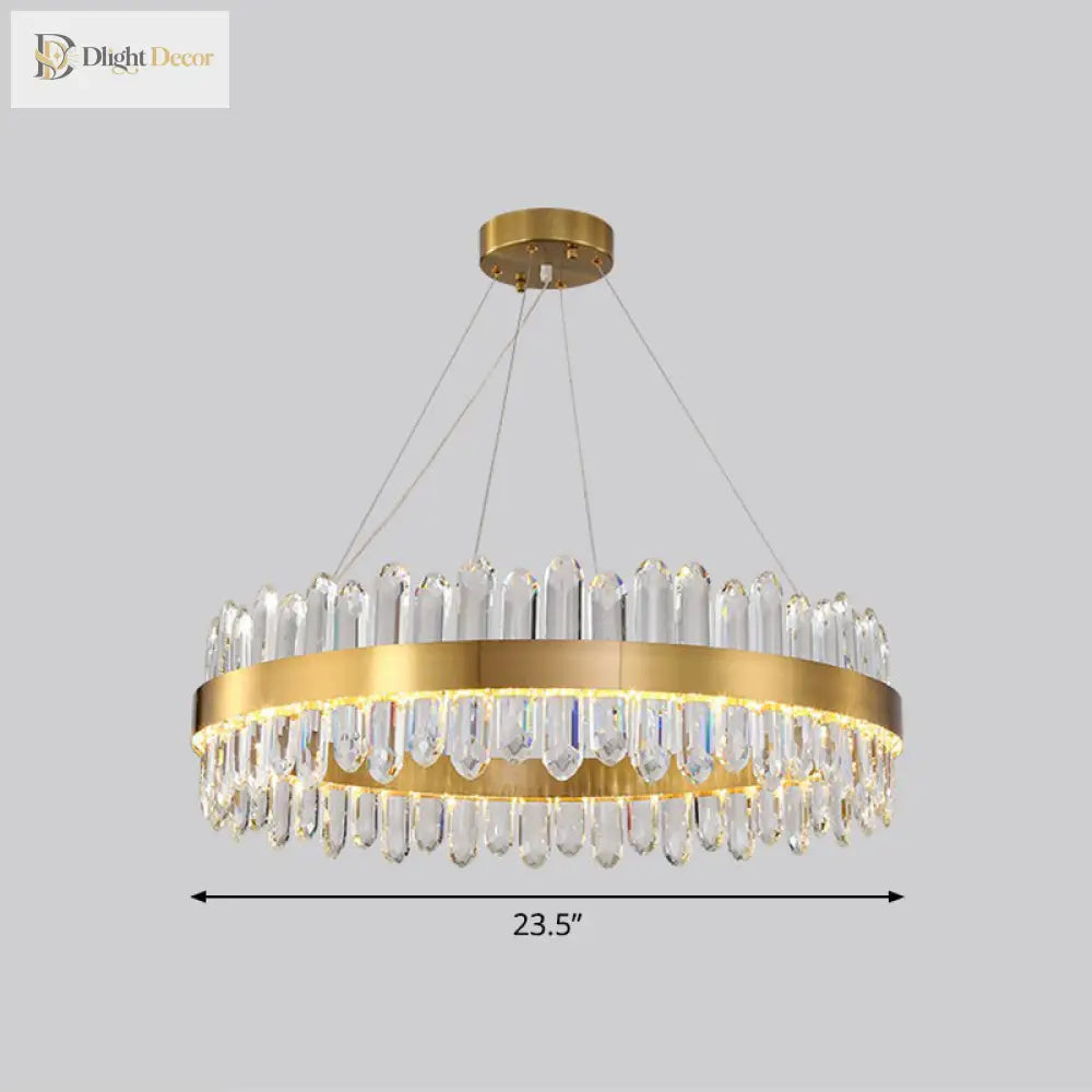 Modern Luxury Meets Light: Gold Halo Pendant Chandelier